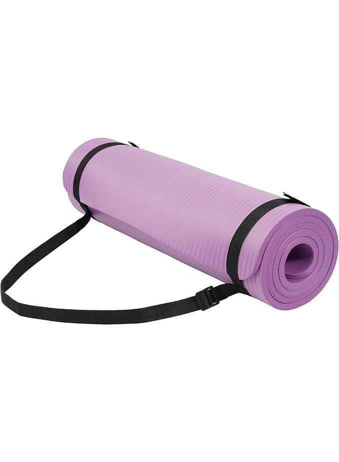 Lightweight Purple Yoga Mat with Anti-Slip Texture – Ideal for Beginners, Includes Carry Strap for Easy Transport - Image 1